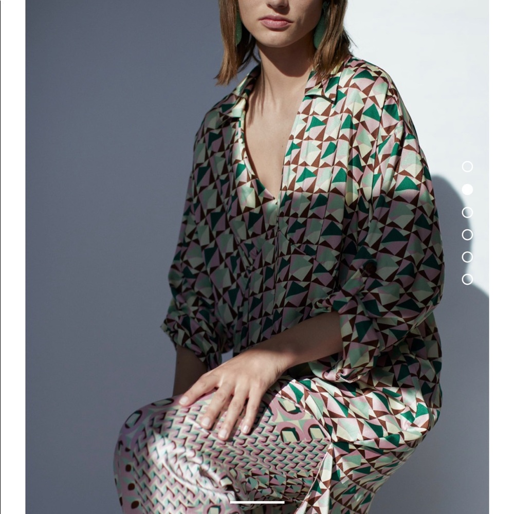 Zara Geometric Print Midi Dress
